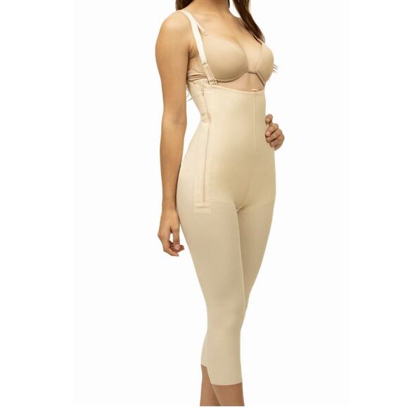 Isavela Beige Full Body Shapewear Bodysuit S High Compression Post Surgery Zip - Picture 1 of 12